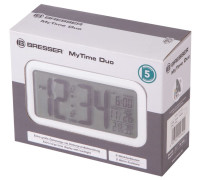 Часы настольные Bresser MyTime Duo LCD, белые