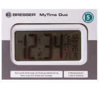 Часы настольные Bresser MyTime Duo LCD, белые