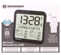 Часы настенные Bresser MyTime Meteotime LCD, черные