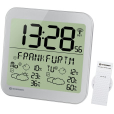 Часы настенные Bresser MyTime Meteotime LCD, серебристые