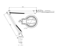 Лупа-лампа настольная «Леда С20 Про» 4,5/9x, 127 мм, на струбцине, с подсветкой (20 LED)