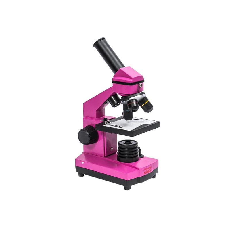 Микроскоп школьный Микромед Эврика 40х-400х в кейсе (фуксия)